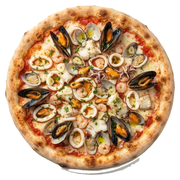 Pizza Frutti di Mare mit Meeresfrüchten